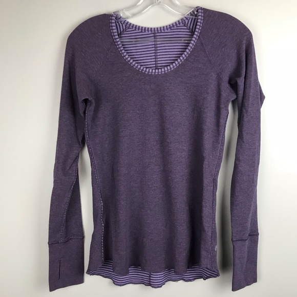 lululemon athletica Tops - Lululemon Long Sleeve Open your heart  Purple sz 6